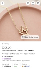 9ct Gold necklace with a pendant 