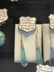 Silver and recycled glass drop earrings