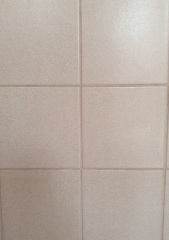 What colour to repaint kitchen cabinets with existing floor and splashback tiles?