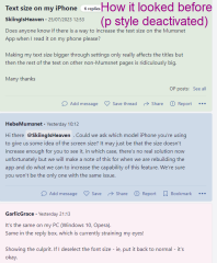 Text size on my iPhone