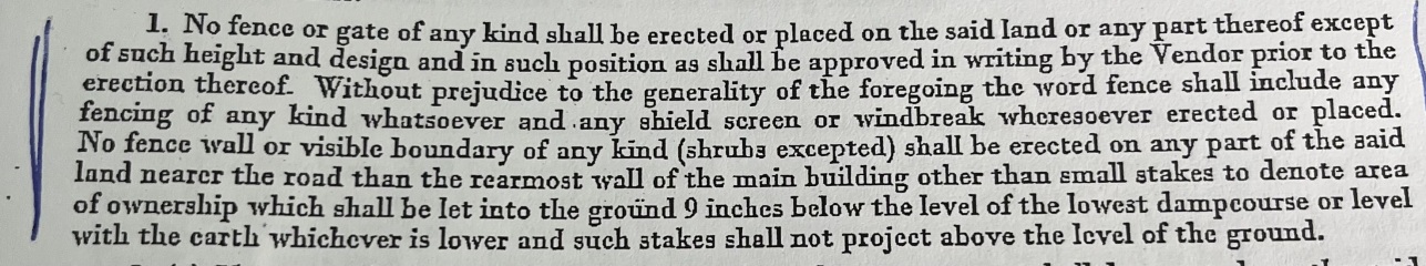 Fencing between two properties