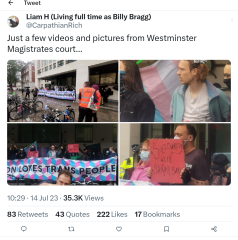 “If you see a TERF, punch them in the fucking face!” Speech at Trans Pride London 8 July 2023