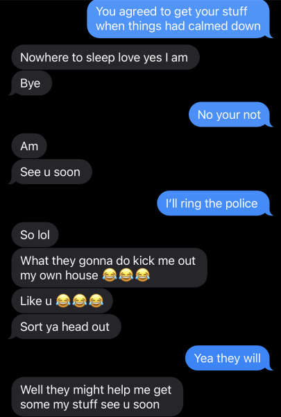 To tell my husband to leave