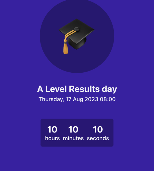 Countdown to A level results day - 2023