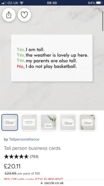 to dislike being called tall?