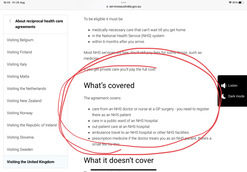 Are British expats (live in Oz) entitled to NHS when visiting UK?