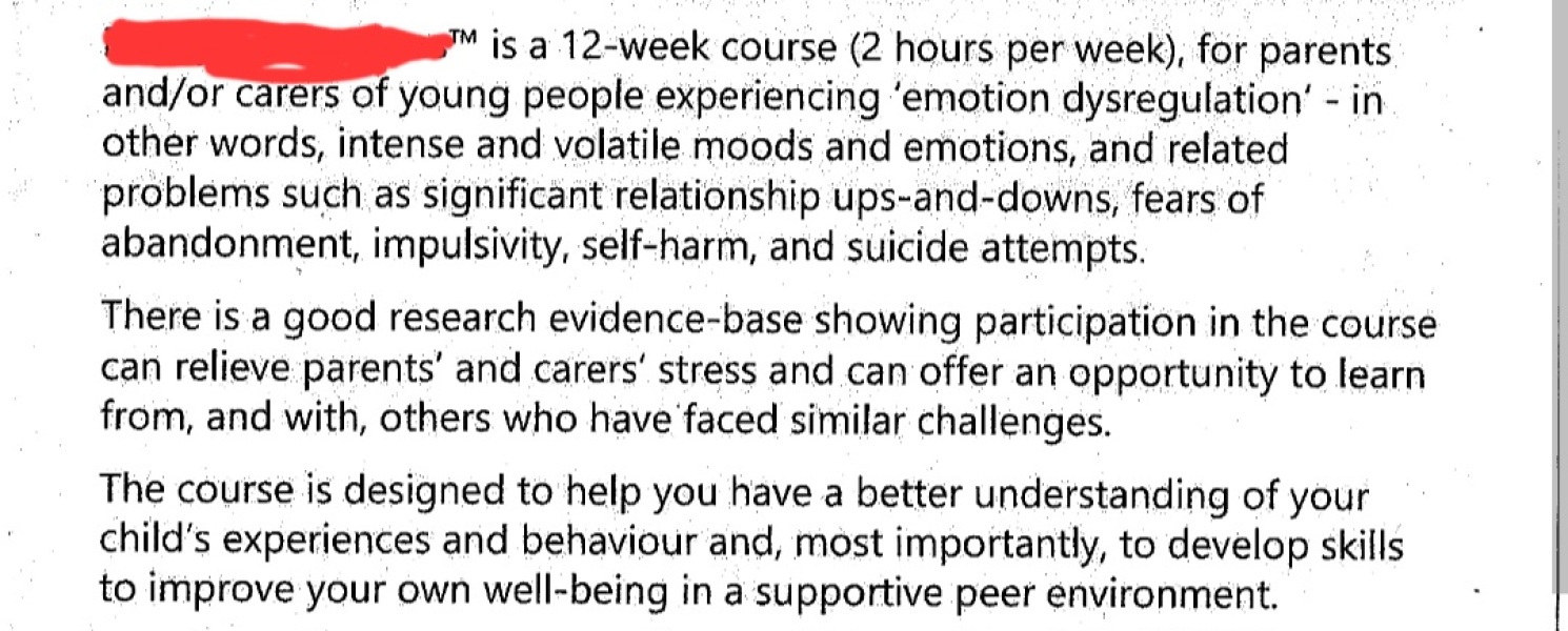 Dialectical Behavioural Therapy