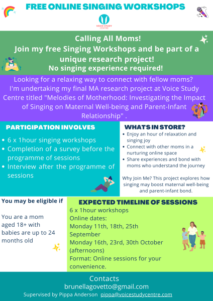 Singing workshops for mums-no singing experience is required