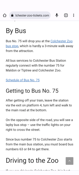 Help! Colchester station to Zoo by public transport?