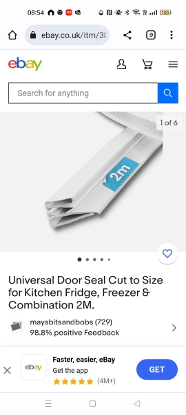 Where to find the white seal gaskets for integrated appliances? The straight line, not the rectangle
