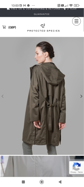 Waterproof, breathable parka-style coat