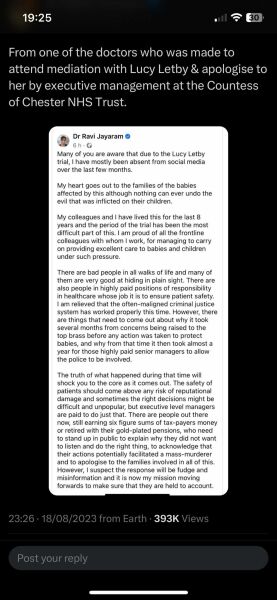 Culpability of consultants in Letby case
