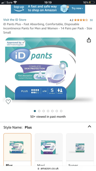 Continence pads
