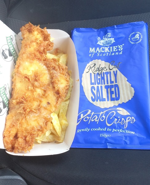 to think it isn't greedy to eat a whole fish, portion of chips and mushy peas with bread and butter?