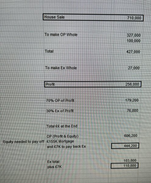 Help! Someone who’s good at maths, how much do I owe ExH?