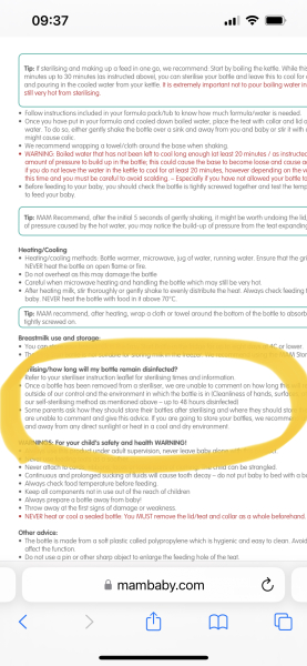 Sterilising Mam bottles