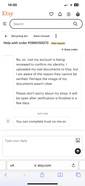 Etsy seller