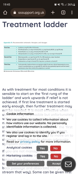 Hyperemesis support.
