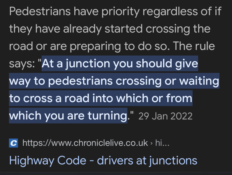 Drivers not following Highway code