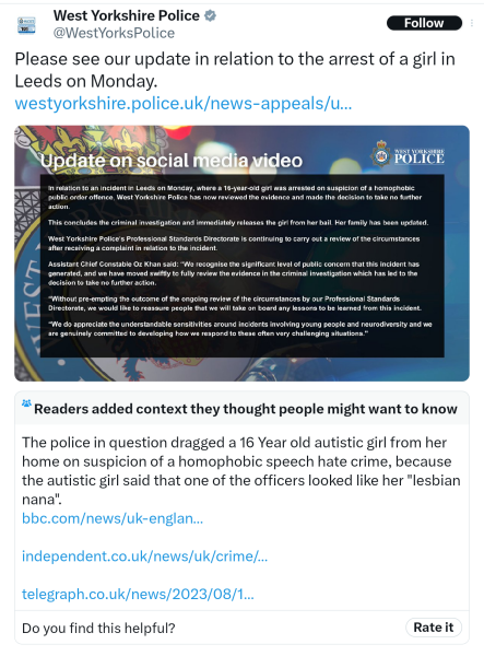 Yet more police idiocy.