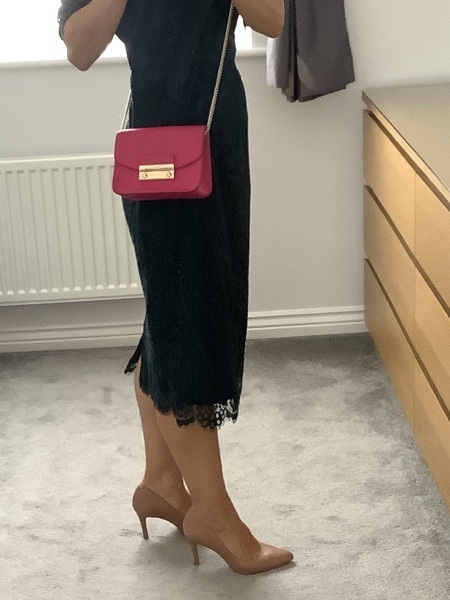 Which bag with this dress and shoes?