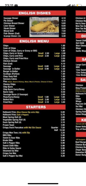How much are fish and chips in your area?