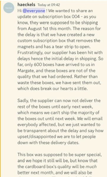Haeckels subscription box