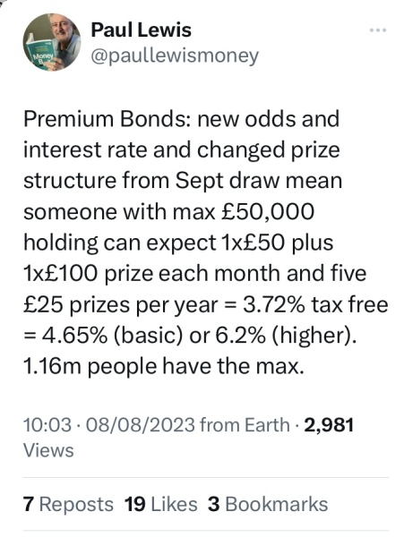 PREMIUM BONDS - august onwards !!!