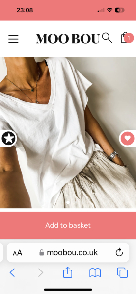 Thick cotton white v-neck t-shirt