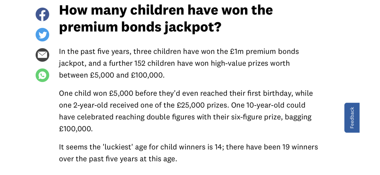 PREMIUM BONDS - august onwards !!!