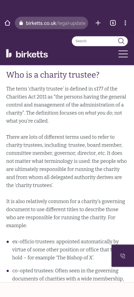 Invited to become a trustee