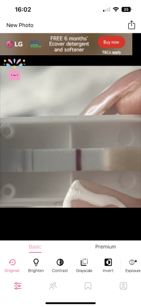 evap line or faint positive 