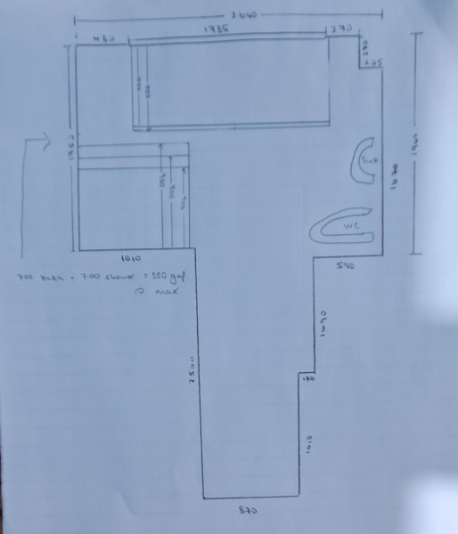 Bathroom - partially covering a window void for a shower - pictures?