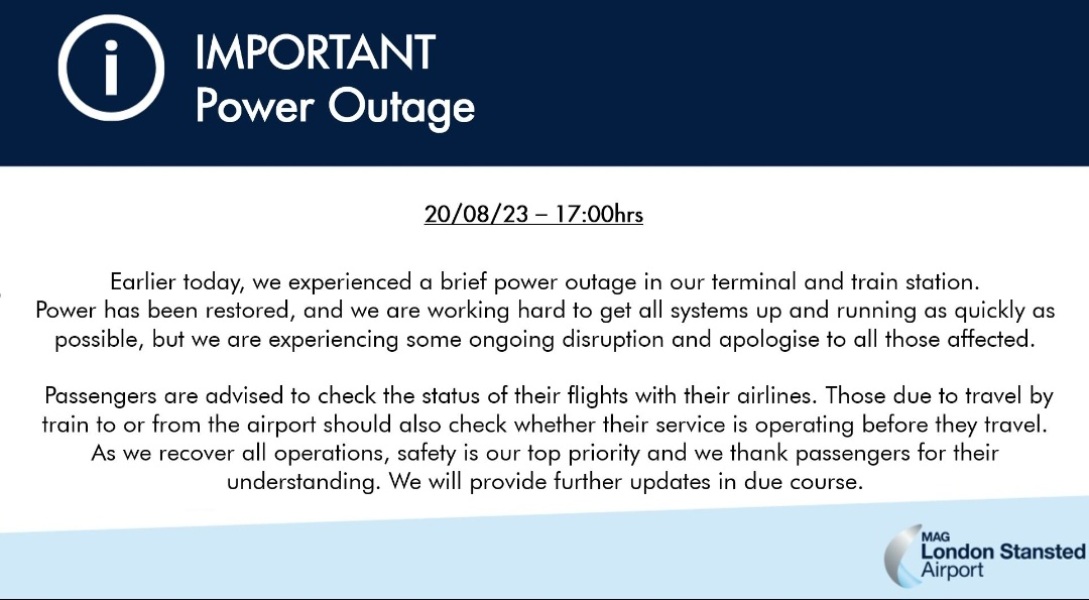 Stansted - no flights