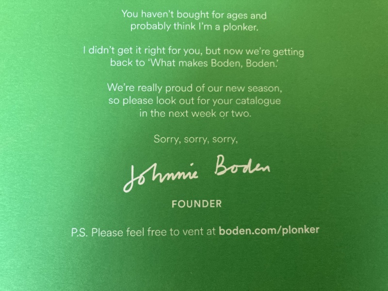 Is Johnny Boden a plonker?