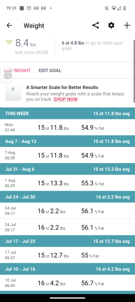Accountability, 6 1/2 stone to lose 