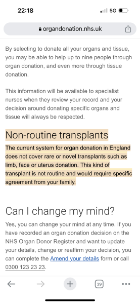 I’ve withdrawn from organ donation register