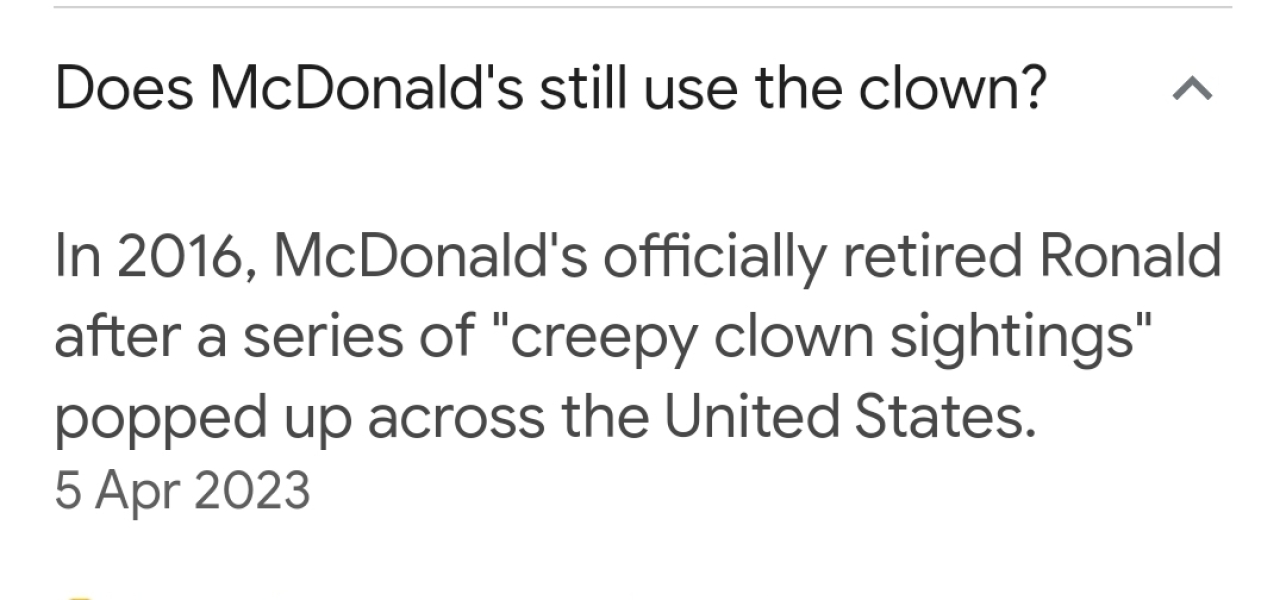 There is a man dressed up as Ronald McDonald walking round my city.
