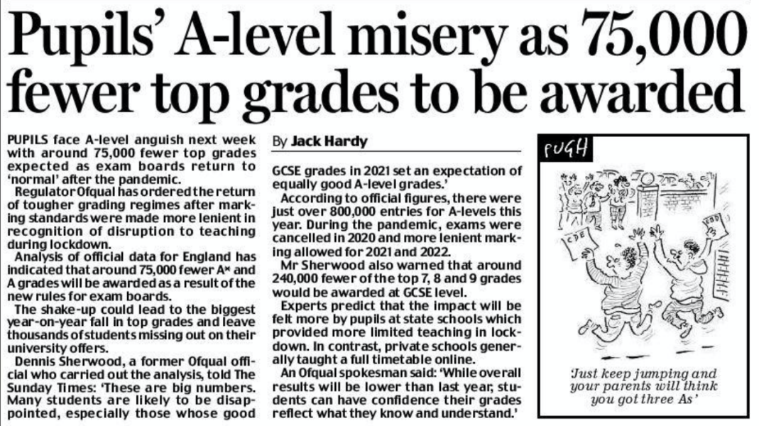 And so the 'A-level misery' starts…