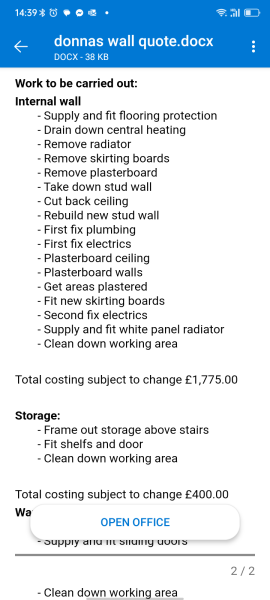 Cost of moving internal wall