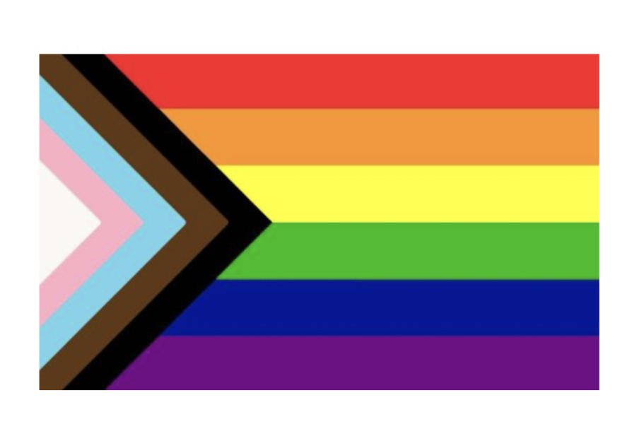 Giant trans flag in window of autism support centre near me