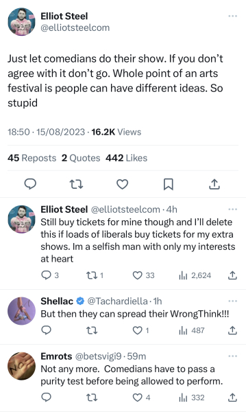 Comedy event cancelled at the Fringe because of Glinner?
