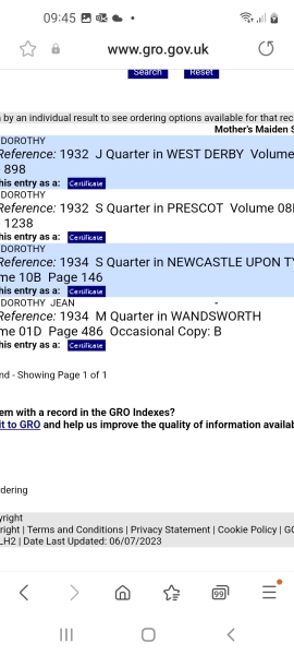 Birth cert, digital image not available but what does