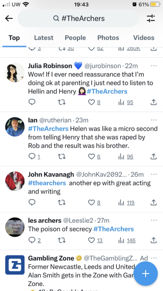 Archers thread #151: A Fête worse than death or a reverse ferret? Helen’s got the Borsetshire Blues, Tom’s talking shiitake, George is a rotten apple. Discuss The Archers here.