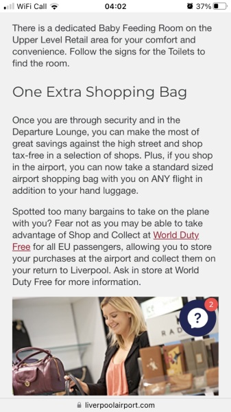 Flying today! Does anyone know if the extra airport shopping bag allowance is per person