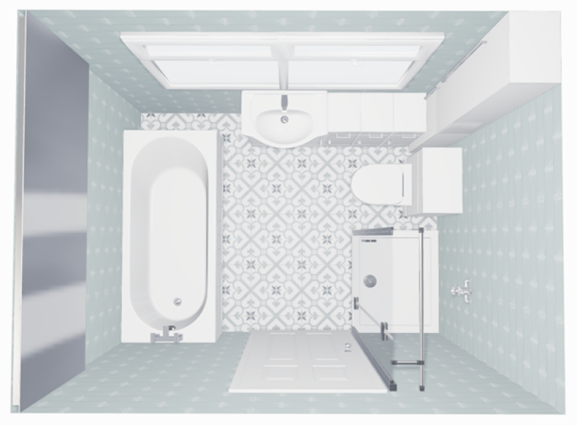 Bathroom - partially covering a window void for a shower - pictures?