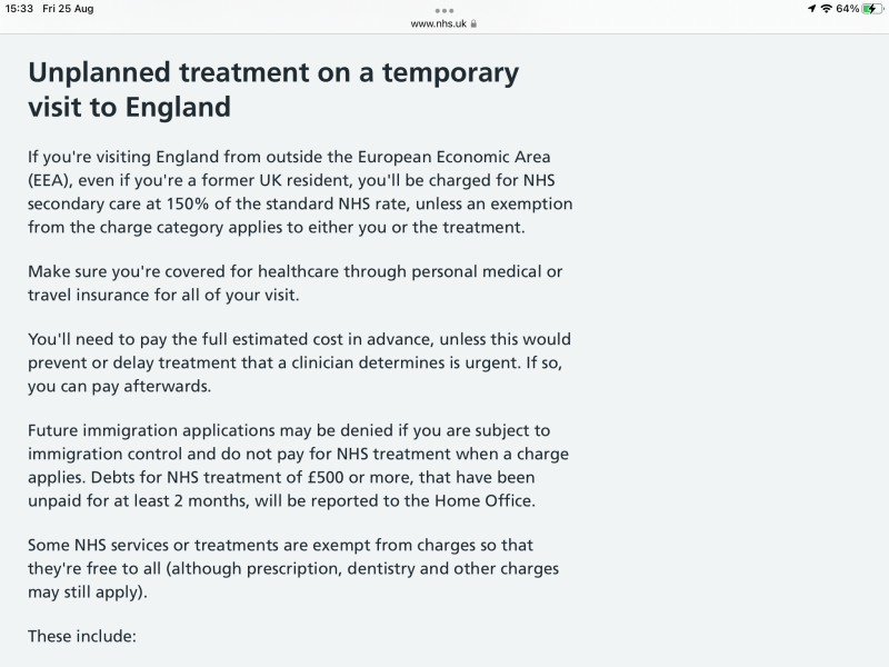 Are British expats (live in Oz) entitled to NHS when visiting UK?