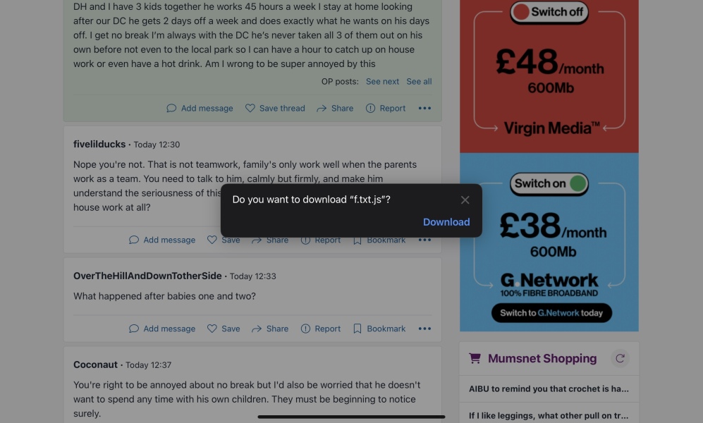 ‘Do you want to download?’ Pop-up