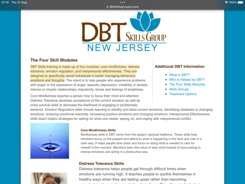 Dialectical Behavioural Therapy