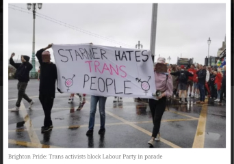 Brighton Pride: Trans activists block Labour Party in parade